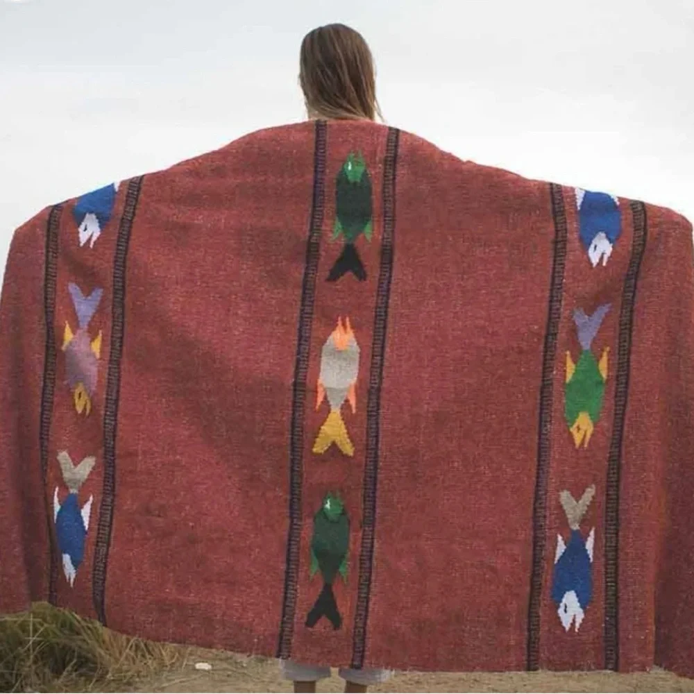 Red Fish Patterned Textile - Picture 2 of 3